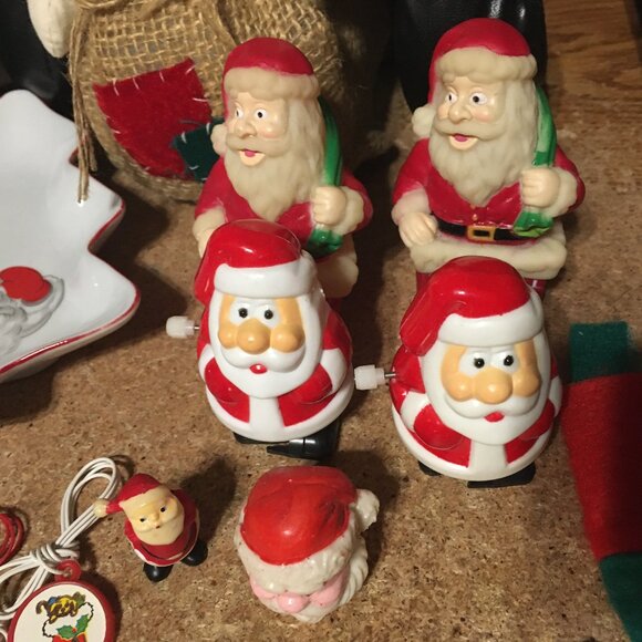 CHRISTMAS SANTA CLAUS LOT PLUSH WIND UP TOYS CHIMNEY FINGER PUPPET MINI FIGURE - Picture 5 of 10